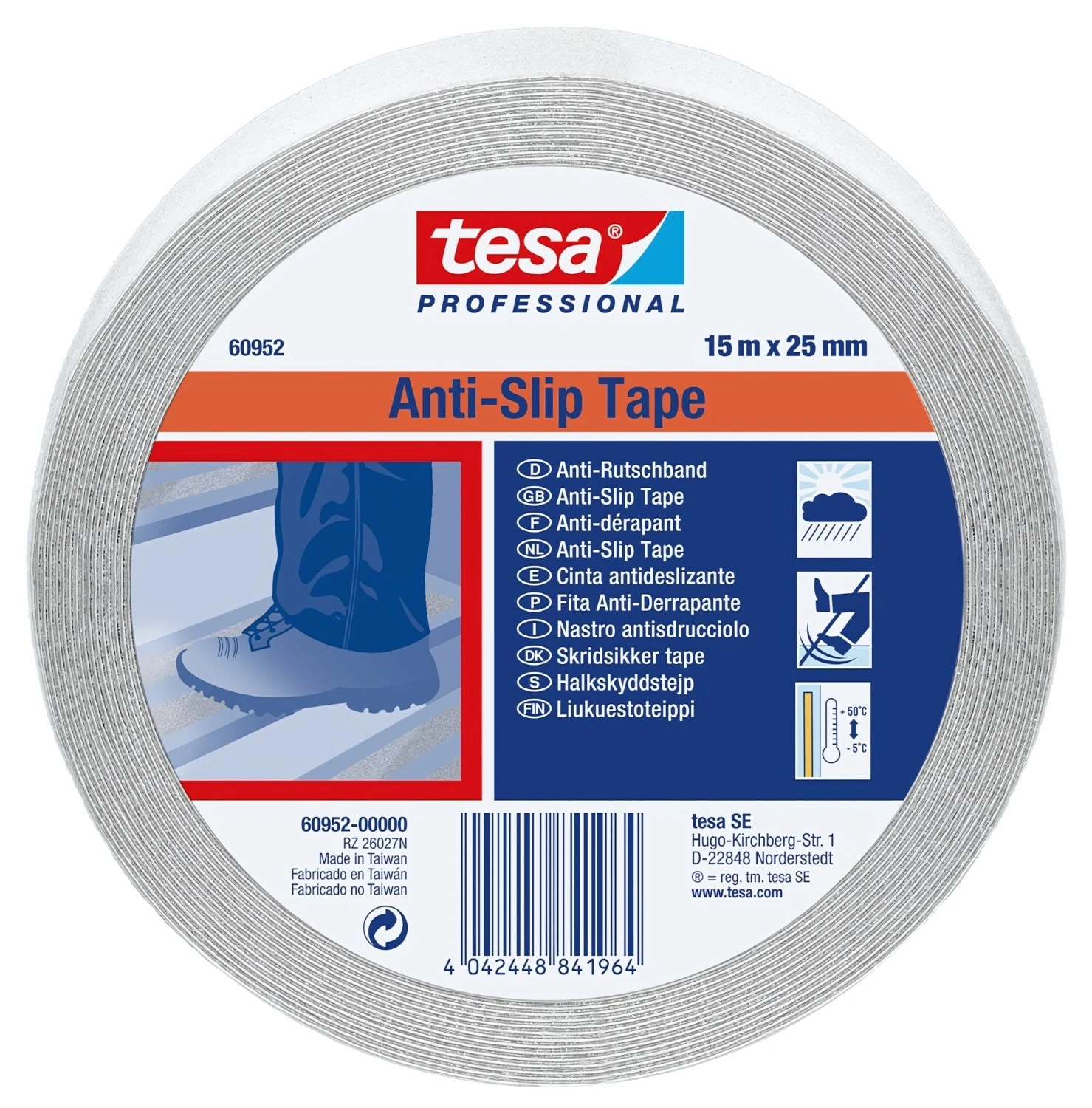 Tesa 60952 Anti-slip Tape 25mm x 15m - Transparant