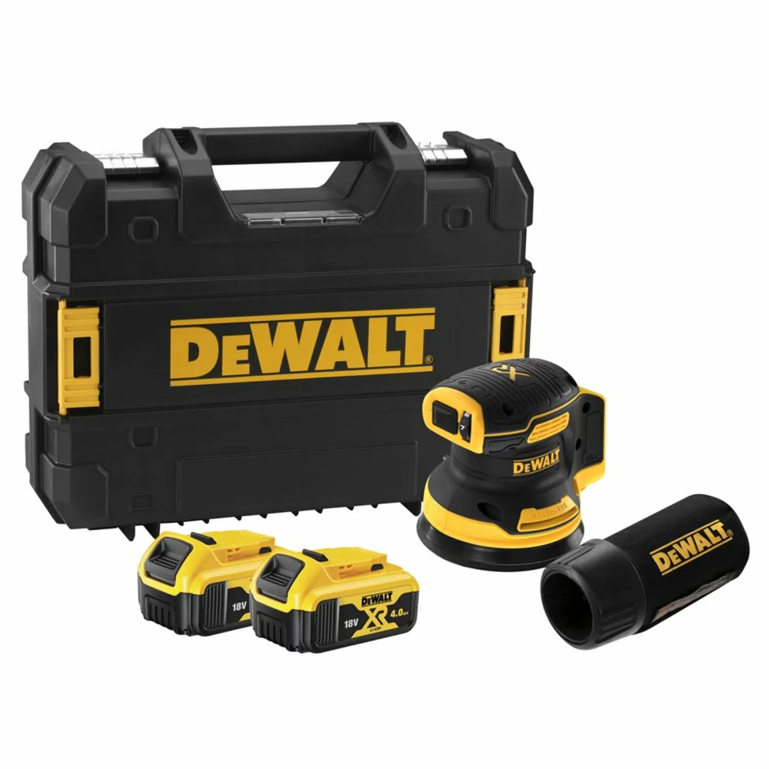 DeWALT DCW210P2 18V Li-ion Accu excenterschuurmachine set (2x 5.0Ah accu) - 125mm-image