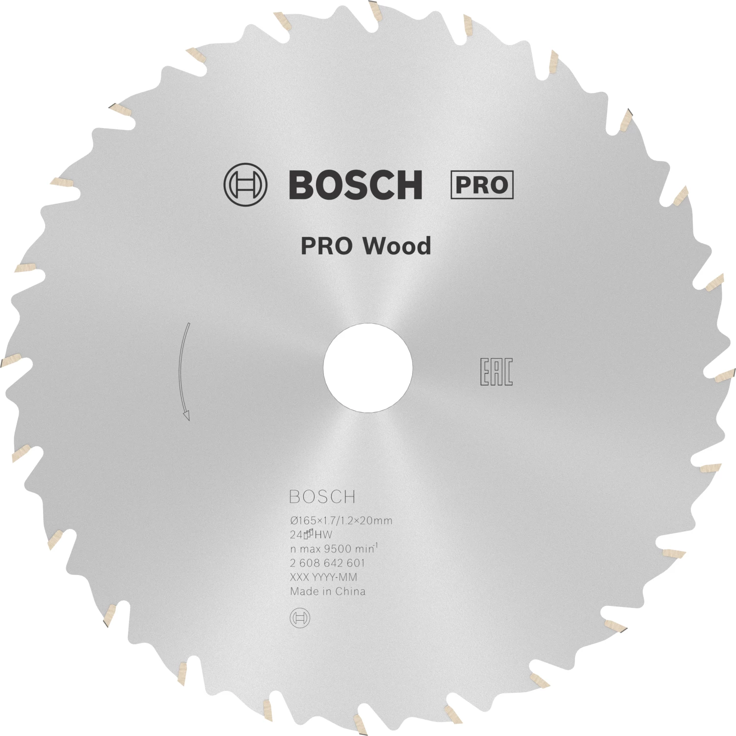 Bosch 2608642601 PRO cirkelzaagblad voor Hout - 165 x 20 x 24T-image