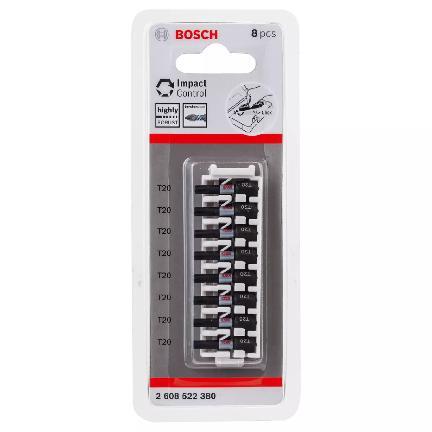 Bosch 2608522380 - Embout de vissage Impact Insert T20, 25 mm 8x
