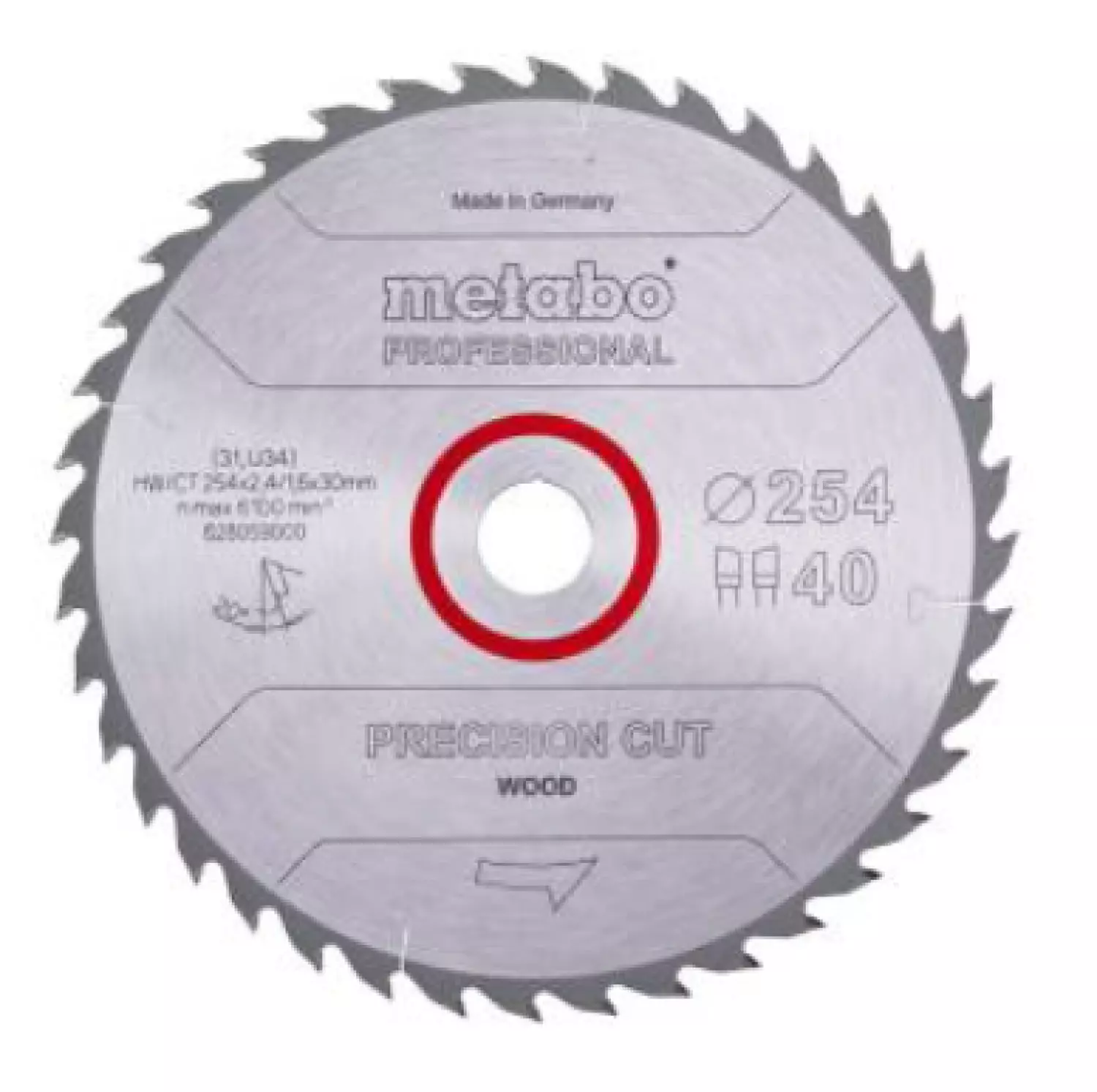 METABO 628059000 Blade de scie circulaire coupée de précision - 254 x 30 x 40t - bois / mdf-image