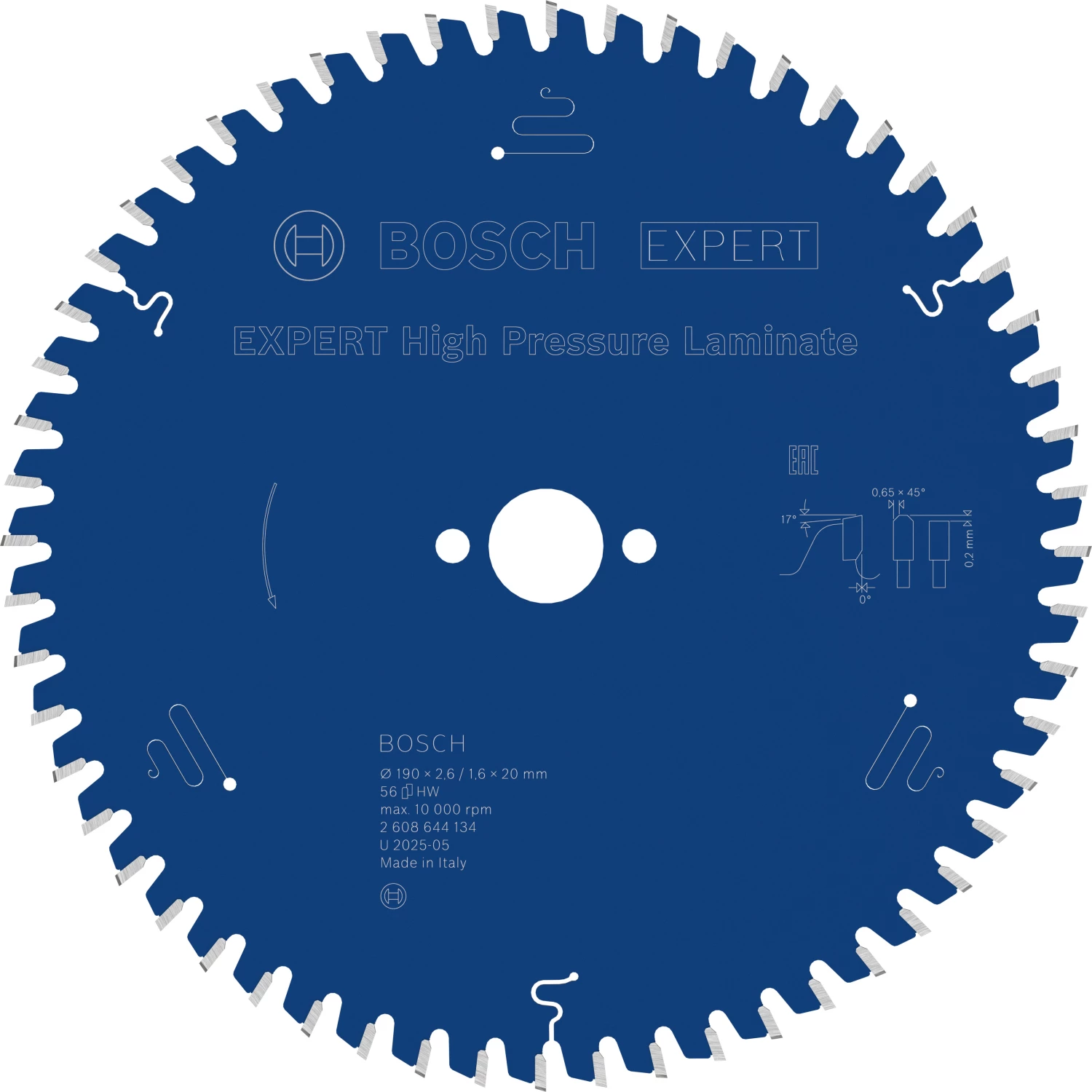 Bosch 2608644134 EXPERT cirkelzaagblad - 190 x 20 x 56T - laminaat-image