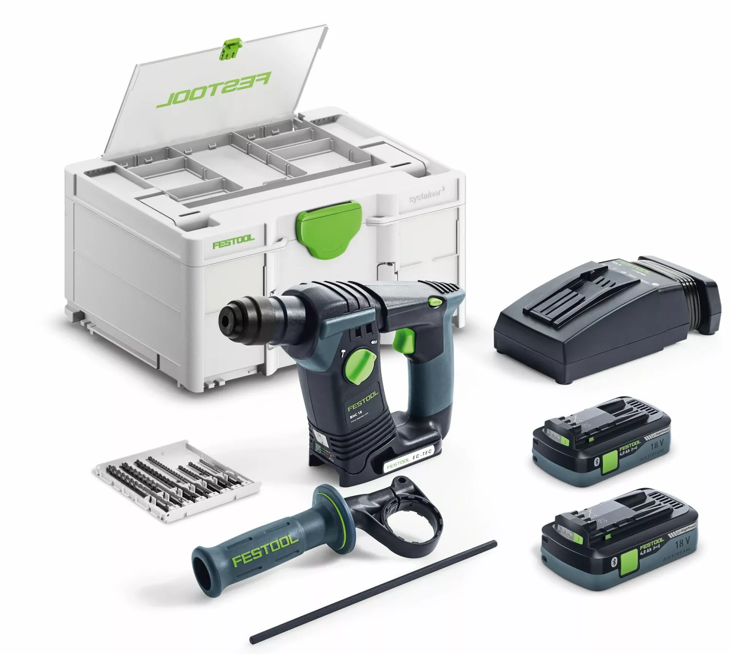 Festool BHC 18 HPC 4,0 I-Plus 18V Li-Ion accu SDS-Plus boorhamer set (2x 4,0Ah) in systainer - 1,8J-image