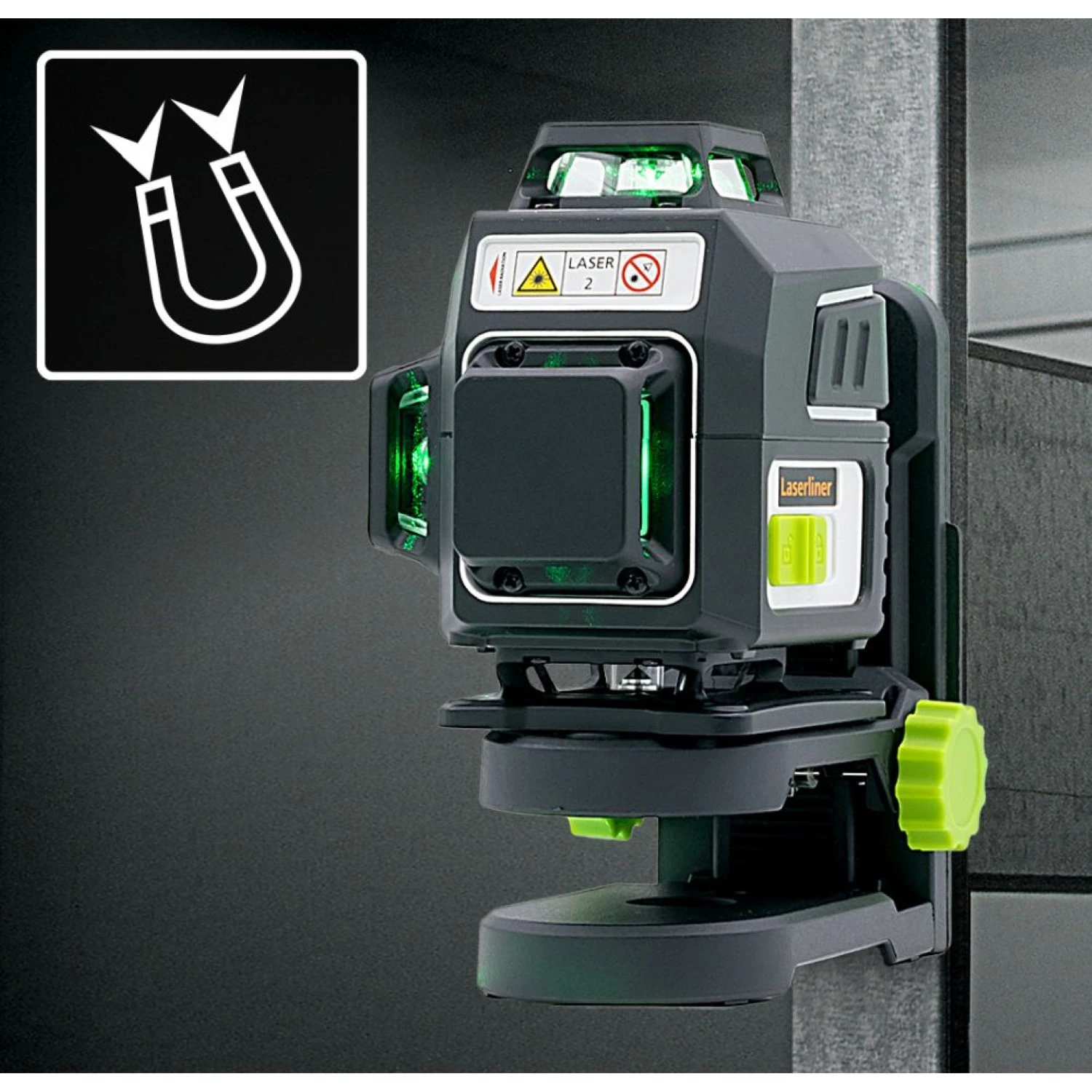 Laserliner PocketPlane-Laser 4G Kruislijnlaser in koffer - 4 lijnen - groen - 30m + SpiderStand statief-image