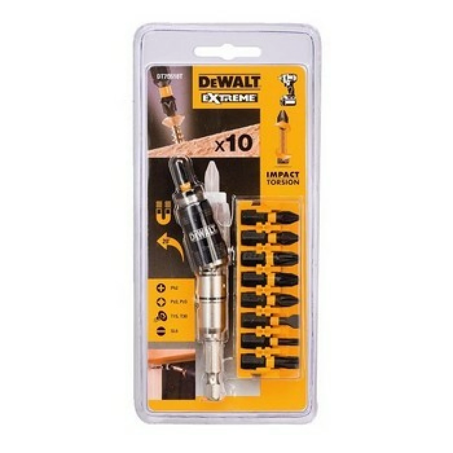 DeWALT DT70518T 10 parties Impact Torsion Bitset avec support de pointe pivotante-image