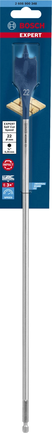 Bosch EXPERT 2608900348 - EXPERT Mèche plate Self Cut Speed, six pans 22 x 400 mm-image