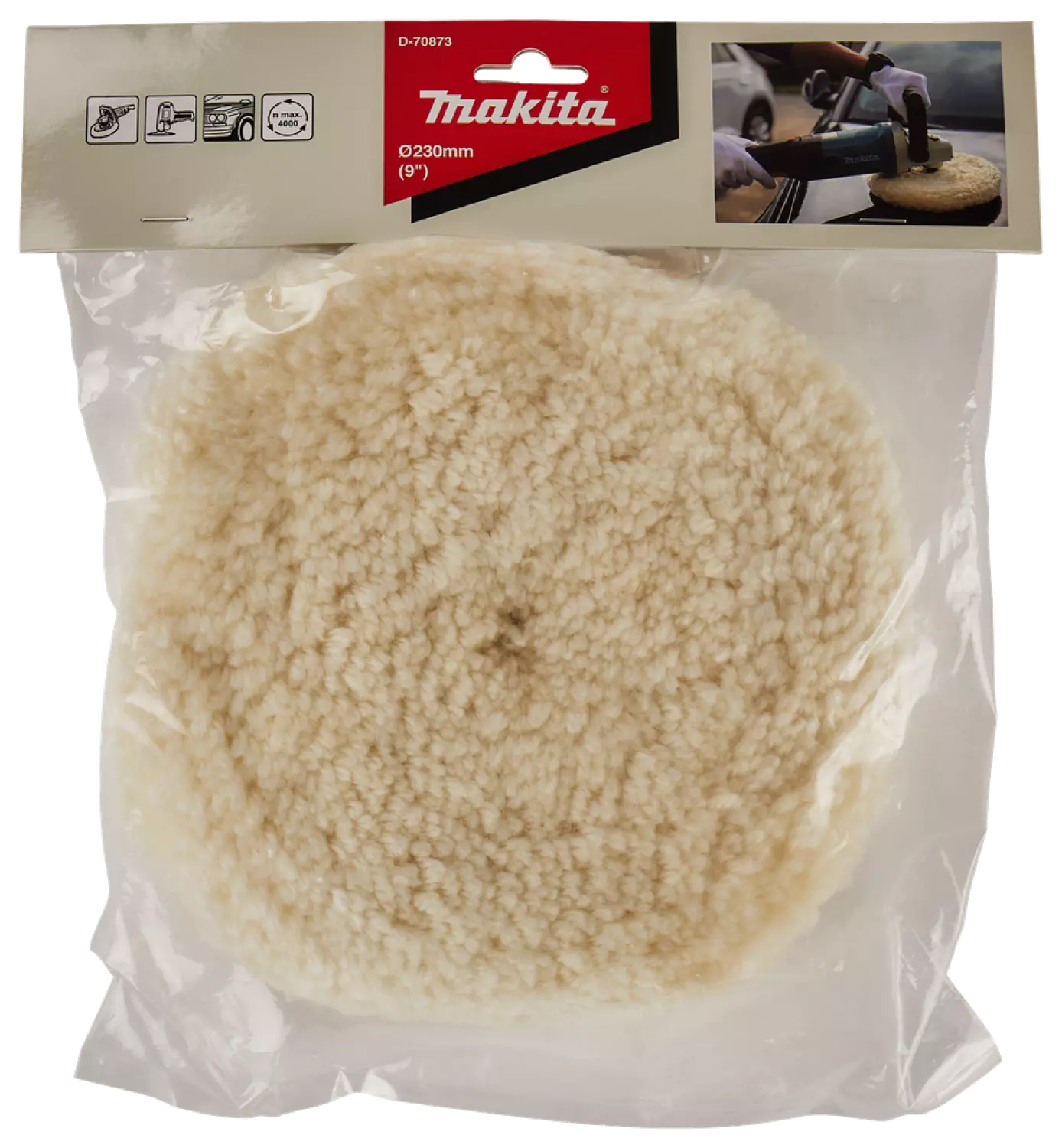 Makita D-70873 Wollen schijf - wit - 230mm-image