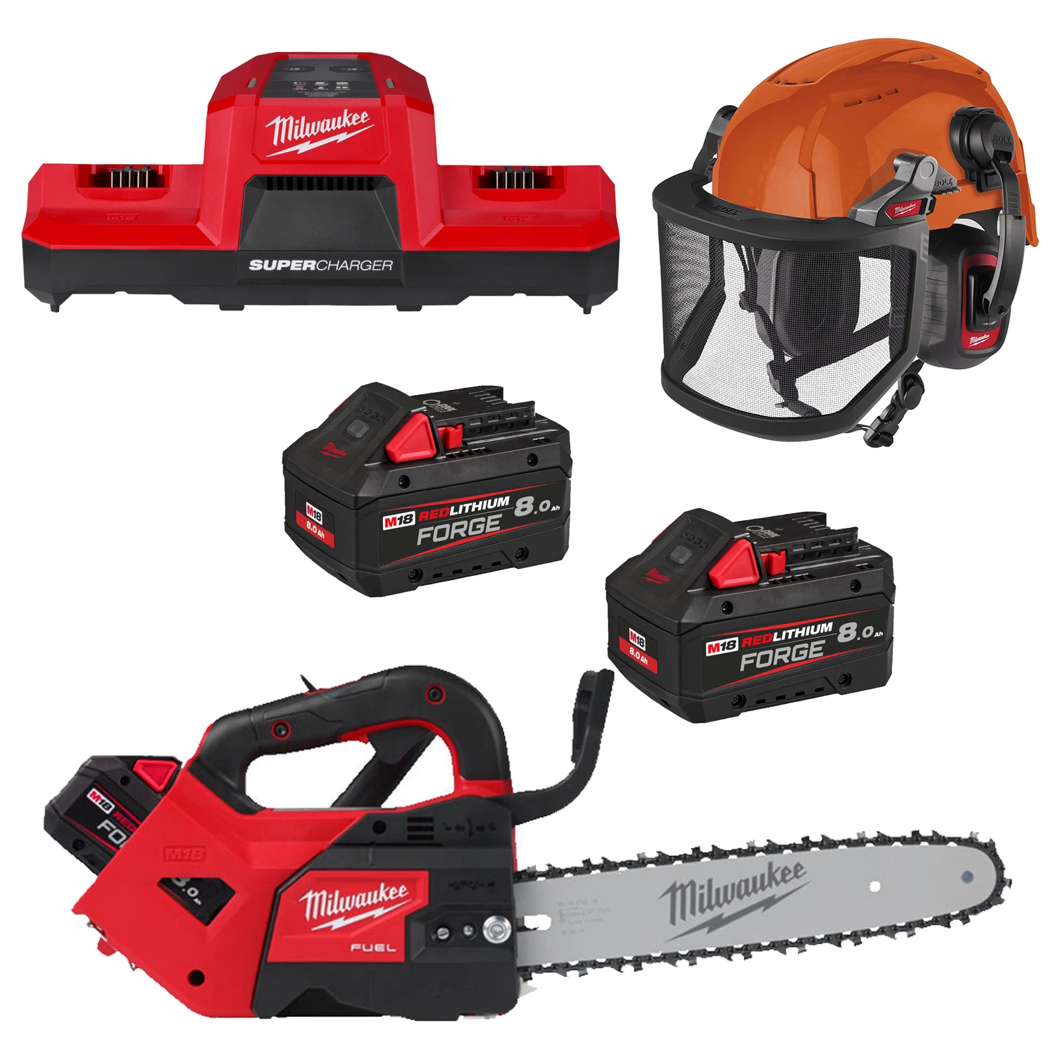 Milwaukee M18 FPP1OPL2-802 18V Li-ion accu kettingzaag set (2x 8.0Ah accu) - 300mm-image