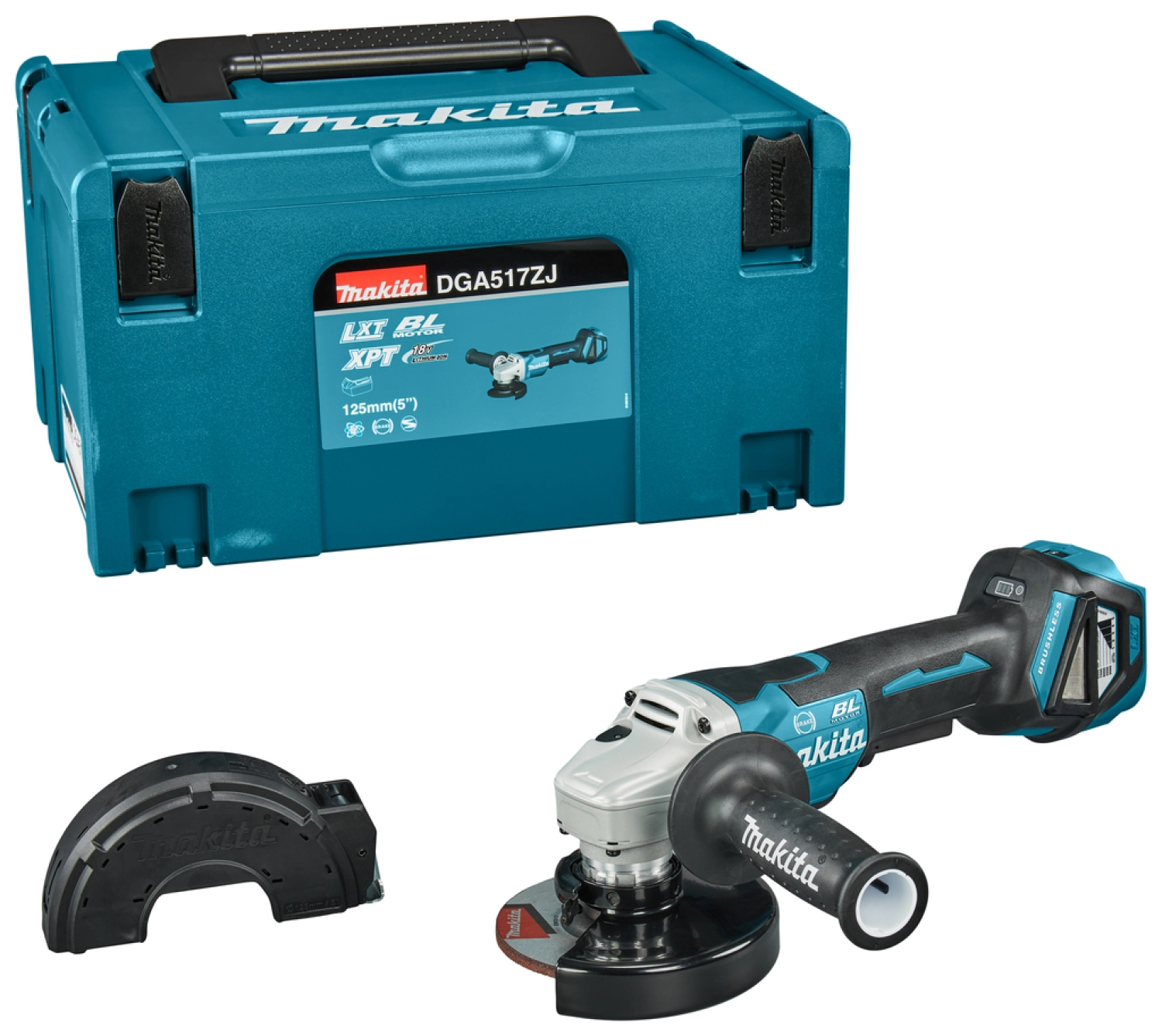 Makita DGA517ZJ 18V Li-Ion Accu haakse slijper incl. ADT body in Mbox - 125mm - koolborstelloos-image