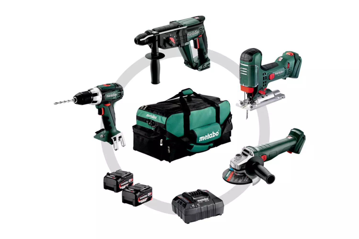 Metabo 4.1.4 18V Li-ion Set combiné Set combiné 4 pièces (2x 4.0Ah accus) dans un sac-image