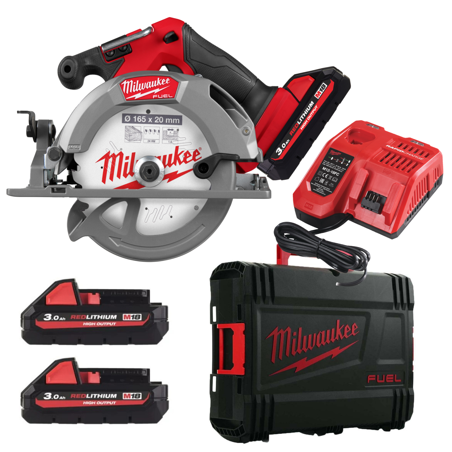 Milwaukee M18 FCS552-302X 18V Li-ion accu cirkelzaag set (2x 3.0Ah accu) in HD Box - 165mm-image