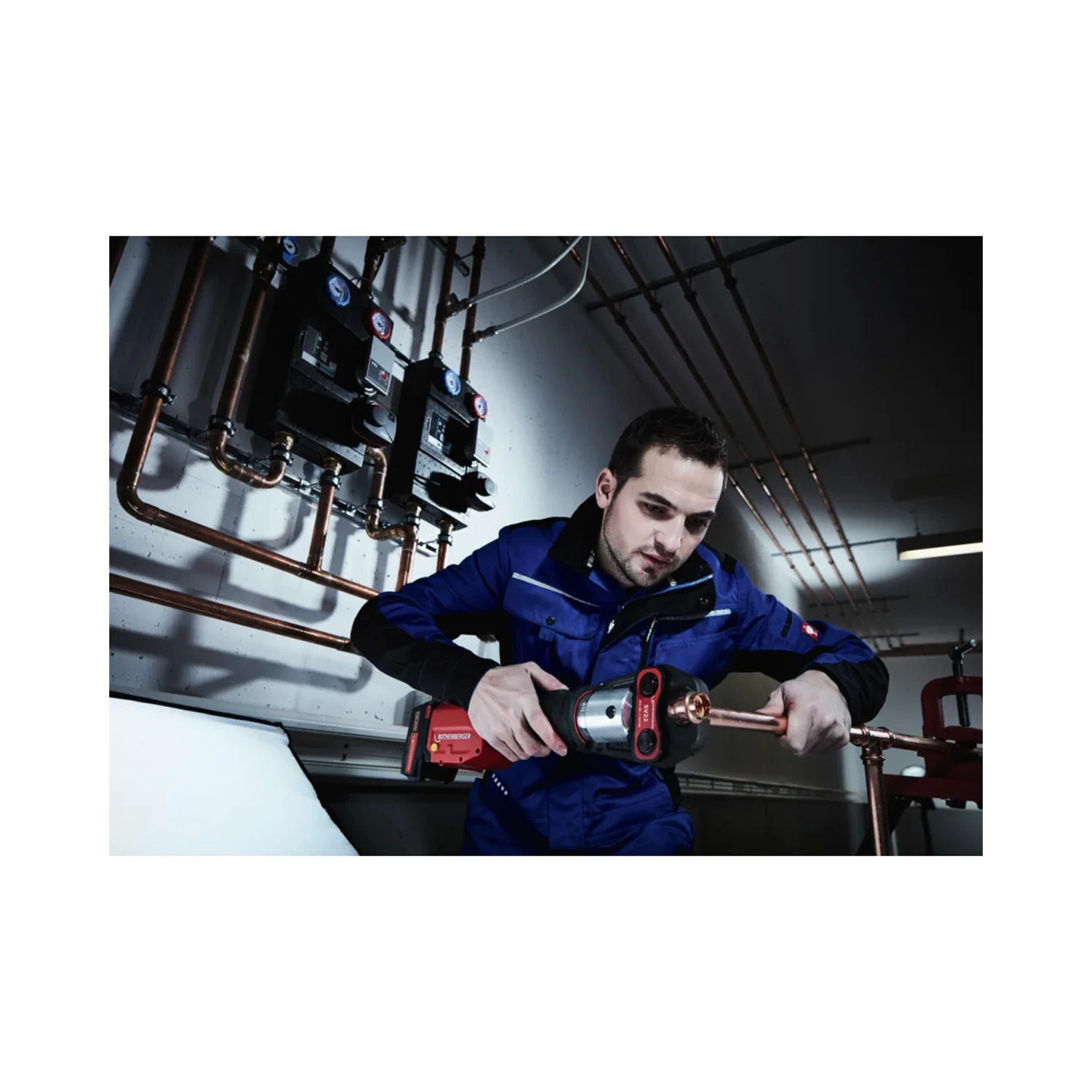 Rothenberger 1000001926 Romax 4000 18V accu perstang set (1x 4.0Ah accu + lader) incl. U bekken - 16-20-25mm - CAS-image