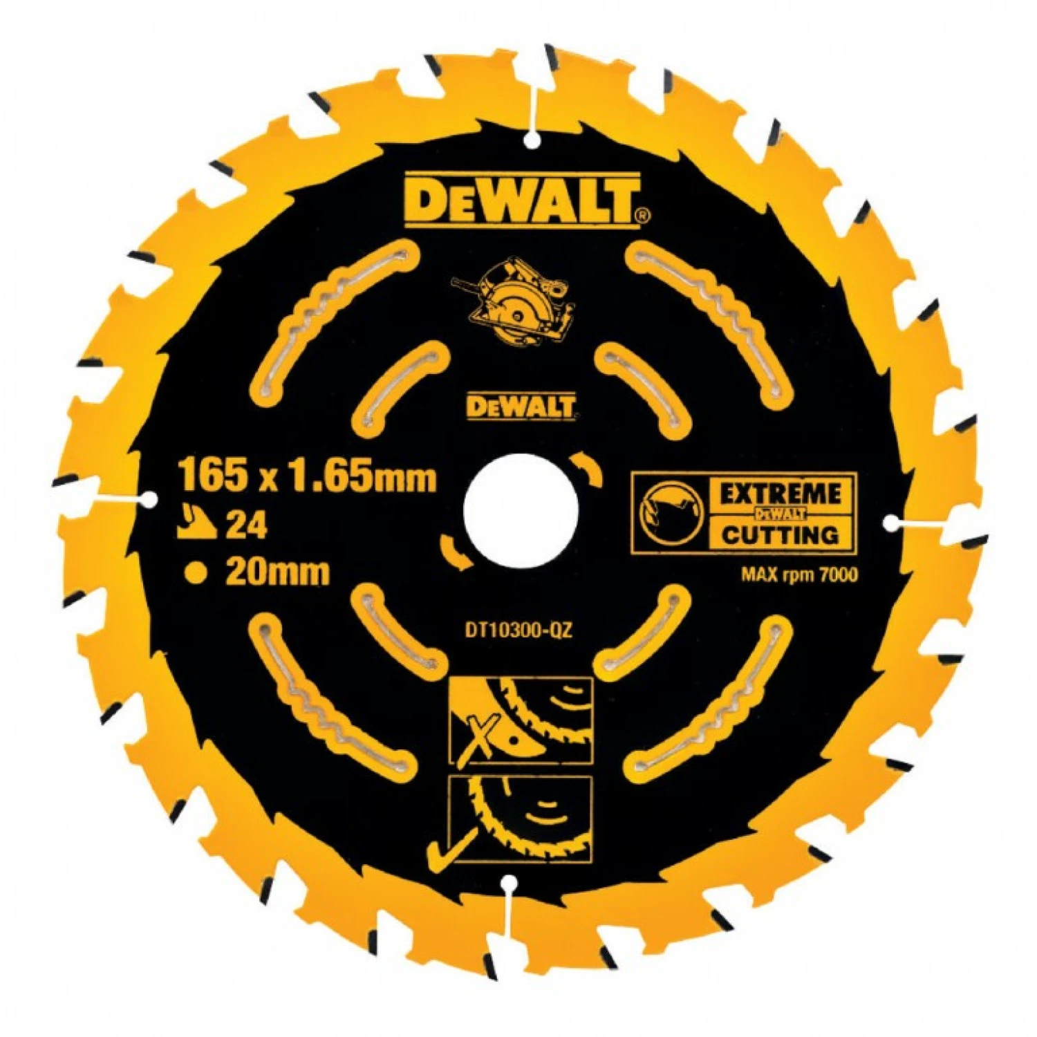 DeWALT DT10300 Extreme Cirkelzaagblad - 165 x 20 x 24T-image