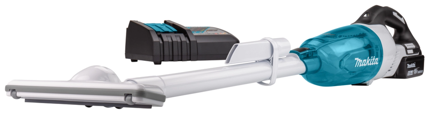 Makita DCL281RTWX - Aspirateur balai sans-fil - 18V Li-ion - kit (1x 5,0h) - 1500L / min - Brushless - blanc-image
