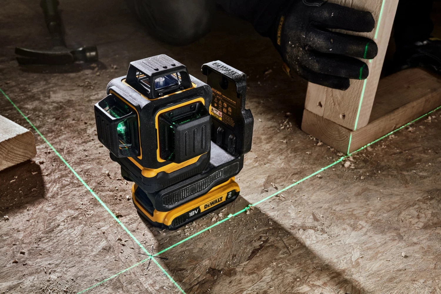 DeWALT DCLE34031D1-QW 18V Li-ion Accu Kit laser à croix auto-nivelant (1x 2,0 Ah) - 3x360° - Vert-image