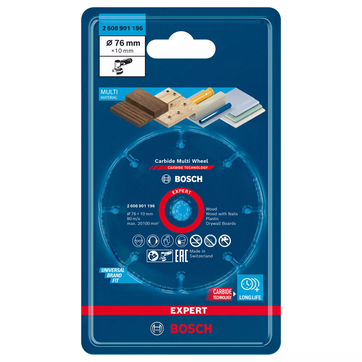 Bosch EXPERT 2608901196 - EXPERT Disque à tronçonner carbure Multi Wheel, 76 x 1 x 10 mm