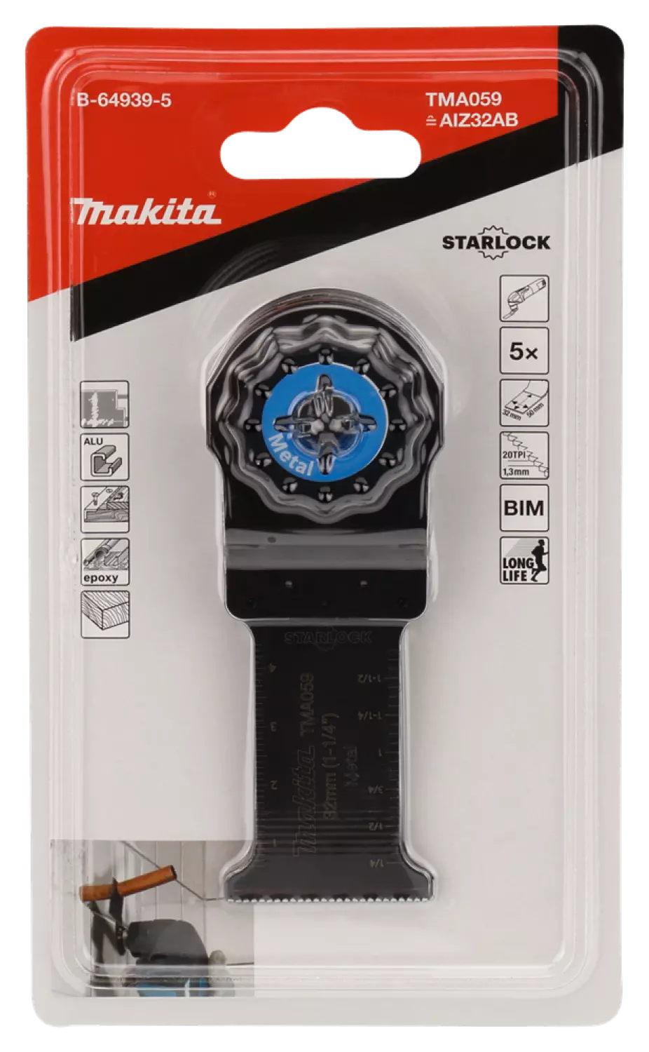 Makita B-64939-5 / TMA059 Invalzaagblad - 32x50mm (5st.)-image