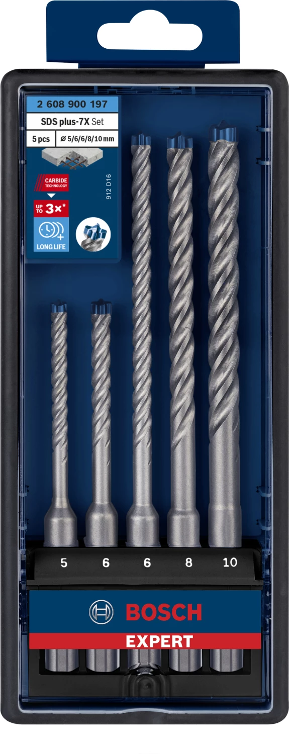 Bosch 2608900197 EXPERT 5-delige SDS-Plus borenset-7X - 5/6/6/8/10mm-image