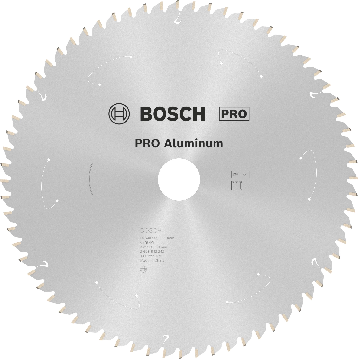 Bosch 2608842242 Lame de scie circulaire PRO - 254 x 30 x 68D - aluminium-image
