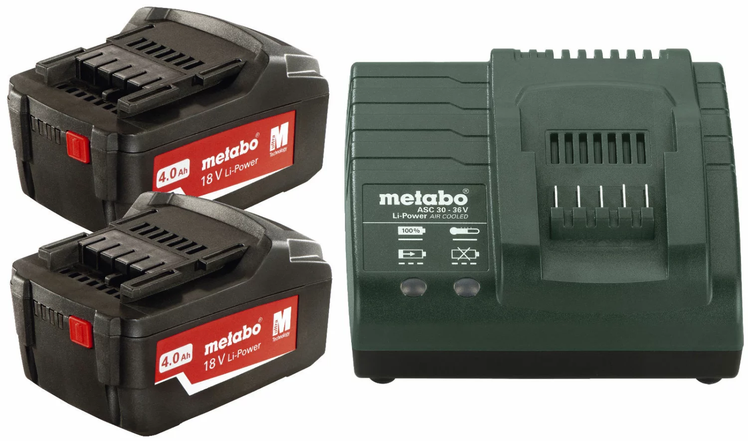 Metabo 685050000 Set de démarrage 18V Li-Ion (2x batterie 4.0Ah) + chargeur-image