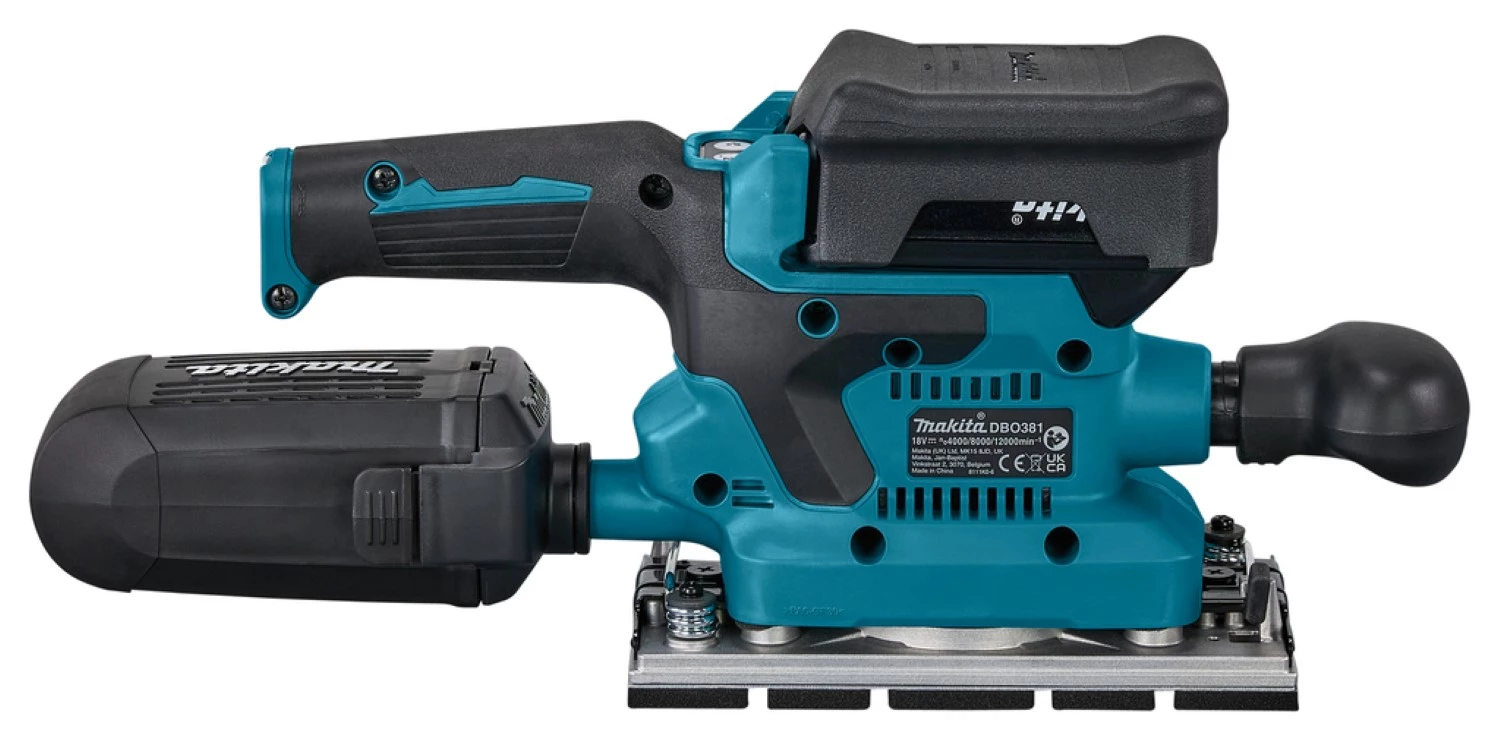 Makita DBO381RTJU 18V Li-ion accu vlakschuurmachine set (2x 5,0Ah) in Mbox incl. AWS zender - 93x230mm - koolborstelloos-image