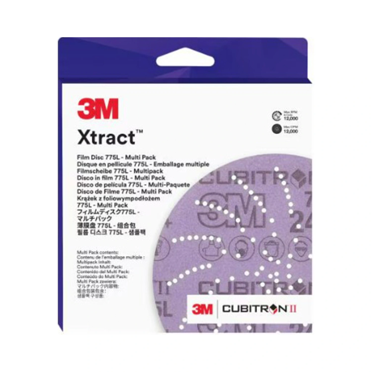 3M Xtract Cubitron II Schuurschijvenset 775L Multihole Multi-Grade - 125mm - K80-K220 - 15st