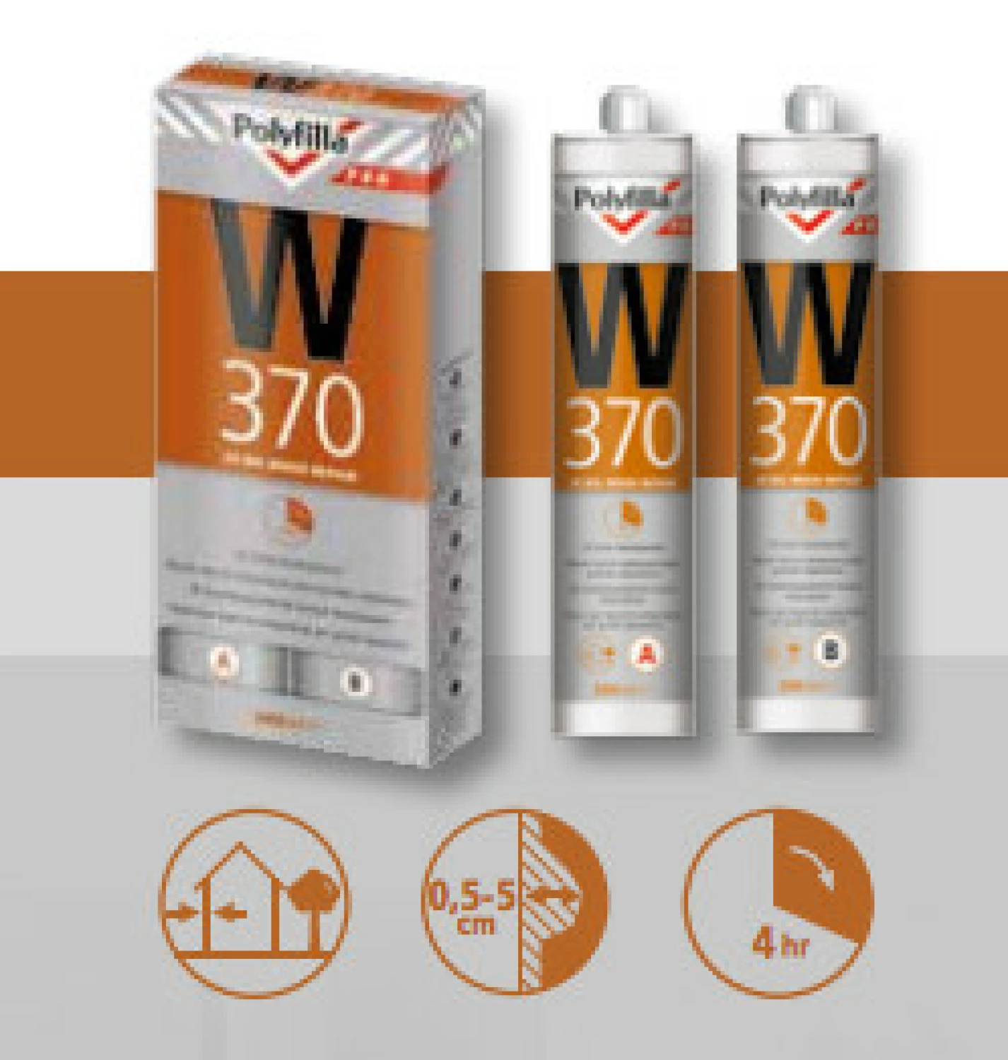 Polyfilla W370 2K Large Wood Repair 600 Ml (2 X 300 Ml Canister)-image