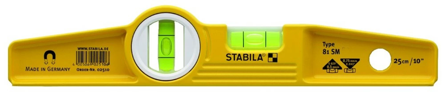 Stabila 2511 - Niveau à bulle Type 81 SM Torpedo, 25 cm, avec pochette ceinture-image