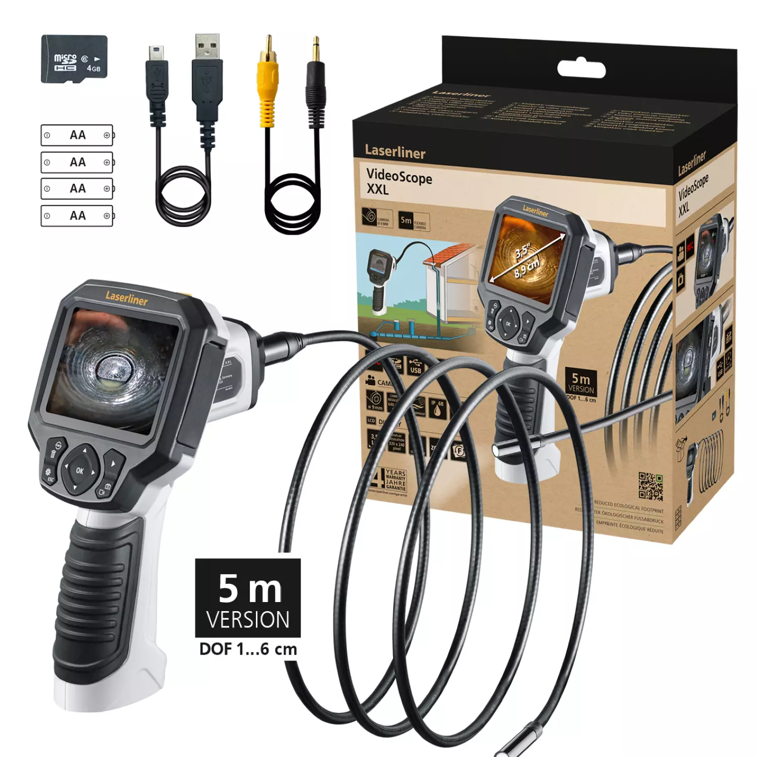 Laserliner VideoScope XXL Inspectiecamera - 9mm x 5m - 640 x 480px - 4GB-image