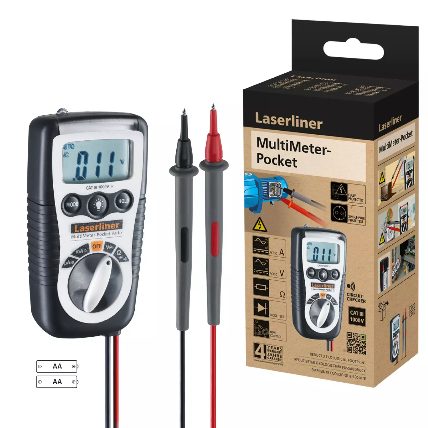 Laserliner MultiMeter Pocket Digitale multimeter - 600V AC/DC & 200mA-image