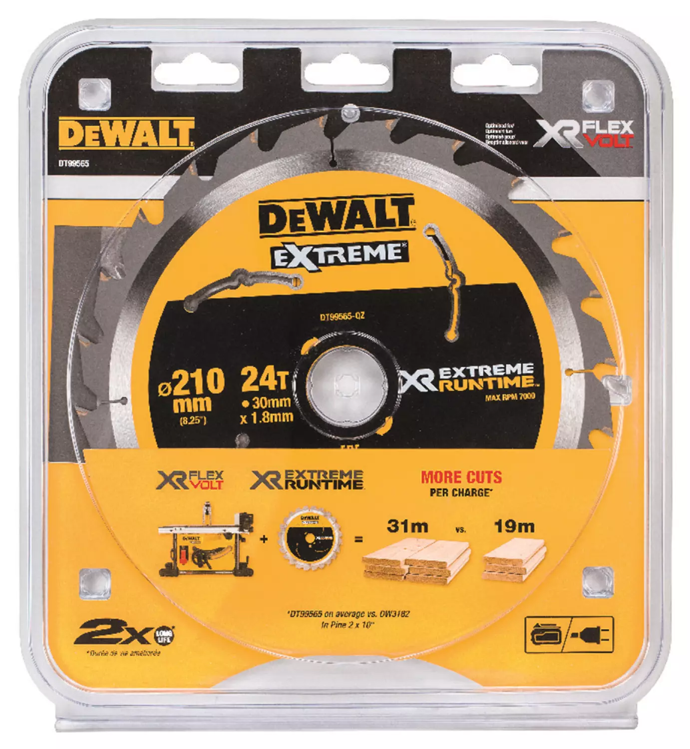 DeWALT DT99565 XR lame de scie circulaire - 210 x 30 x 24T - Hout-image