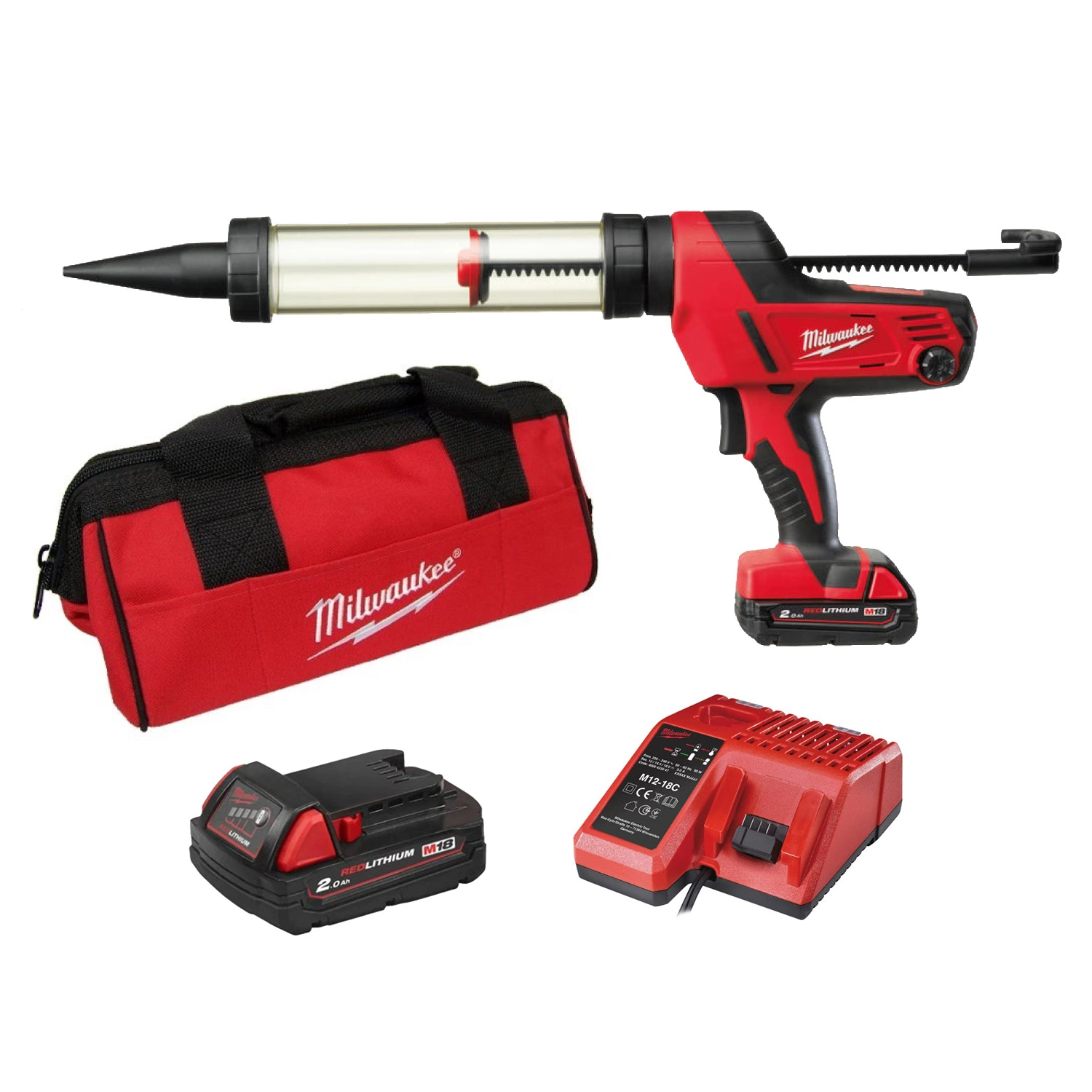 Milwaukee C18 PCG/400T-201B Li-Ion pistolet à colle / mastic avec porte-cartouche - 18V-image