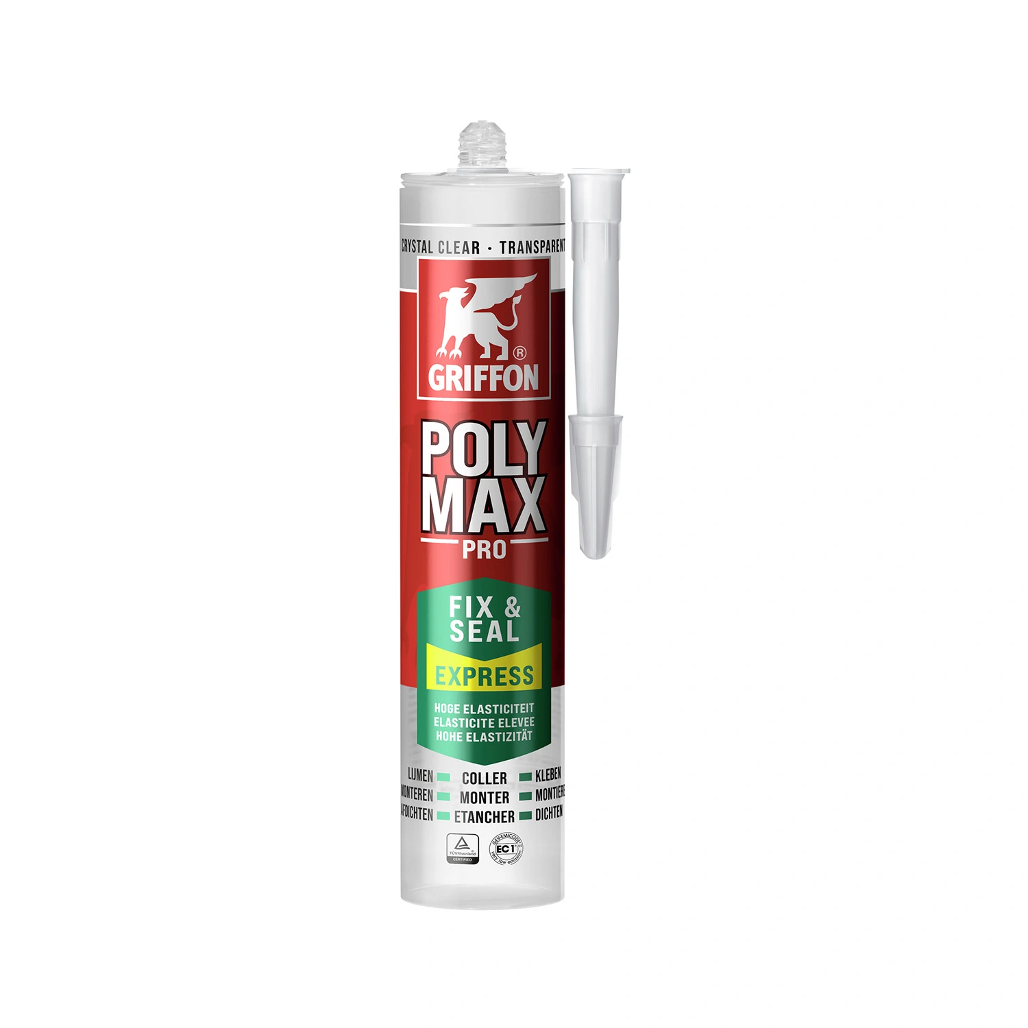Griffon Colle de montage et mastic d'étanchéité Poly Max Fix & Seal Express - Transparent - Cartouche- 300g