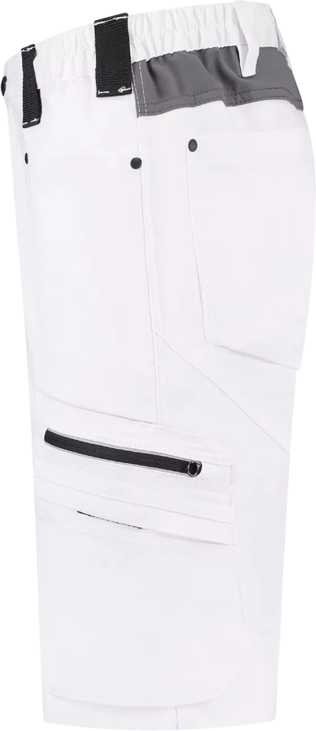 Workman 9083 STRETCH Bermuda Werkbroek P2S - Wit / Grijs - Maat 52 (36/34)-image