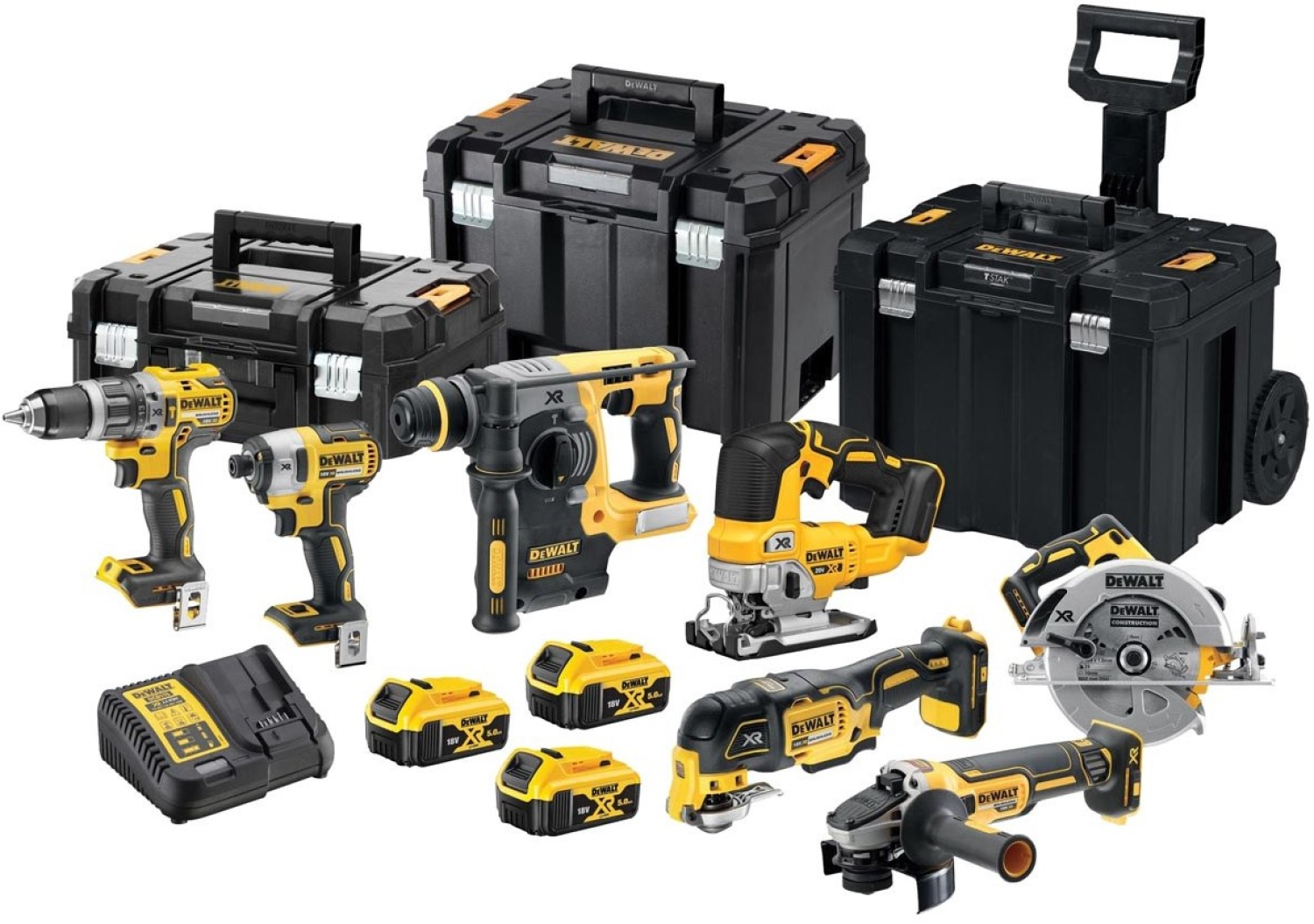 DeWALT DCK755P3T 18V Li-Ion - Pack outils sans fil (3x 5,0Ah) dans TSTAK- 7 pièces - moteur brushless-image