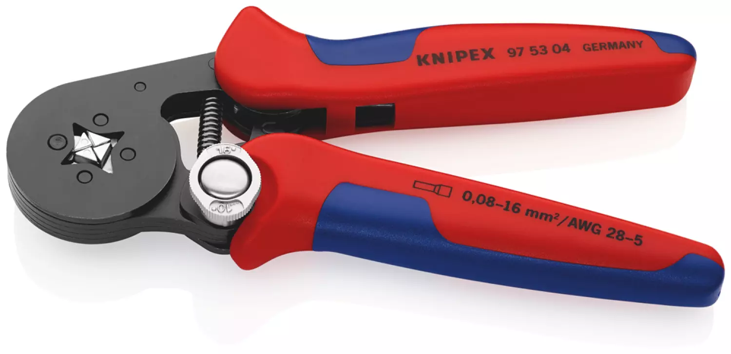 Knipex 97 53 04 SB - Pince à sertir auto-ajustable pour embouts de câble avec accès latéral-image