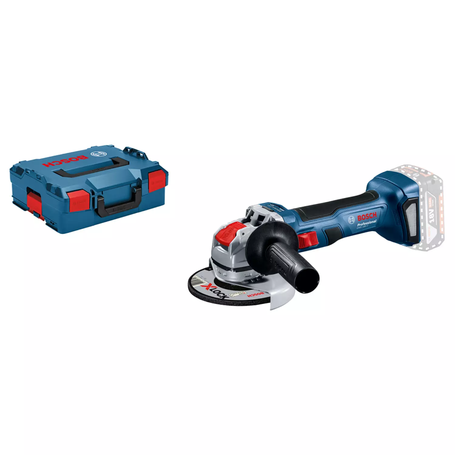 Bosch GWX 18V-7 18V Li-Ion accu haakse slijper body in L-Boxx - 125mm - koolborstelloos-image