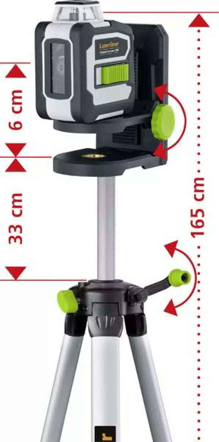 Laserliner CompactLine-Laser G360 Lijnlaser incl. statief in tas - 1 lijn - 30m - Groen - Bluetooth-image