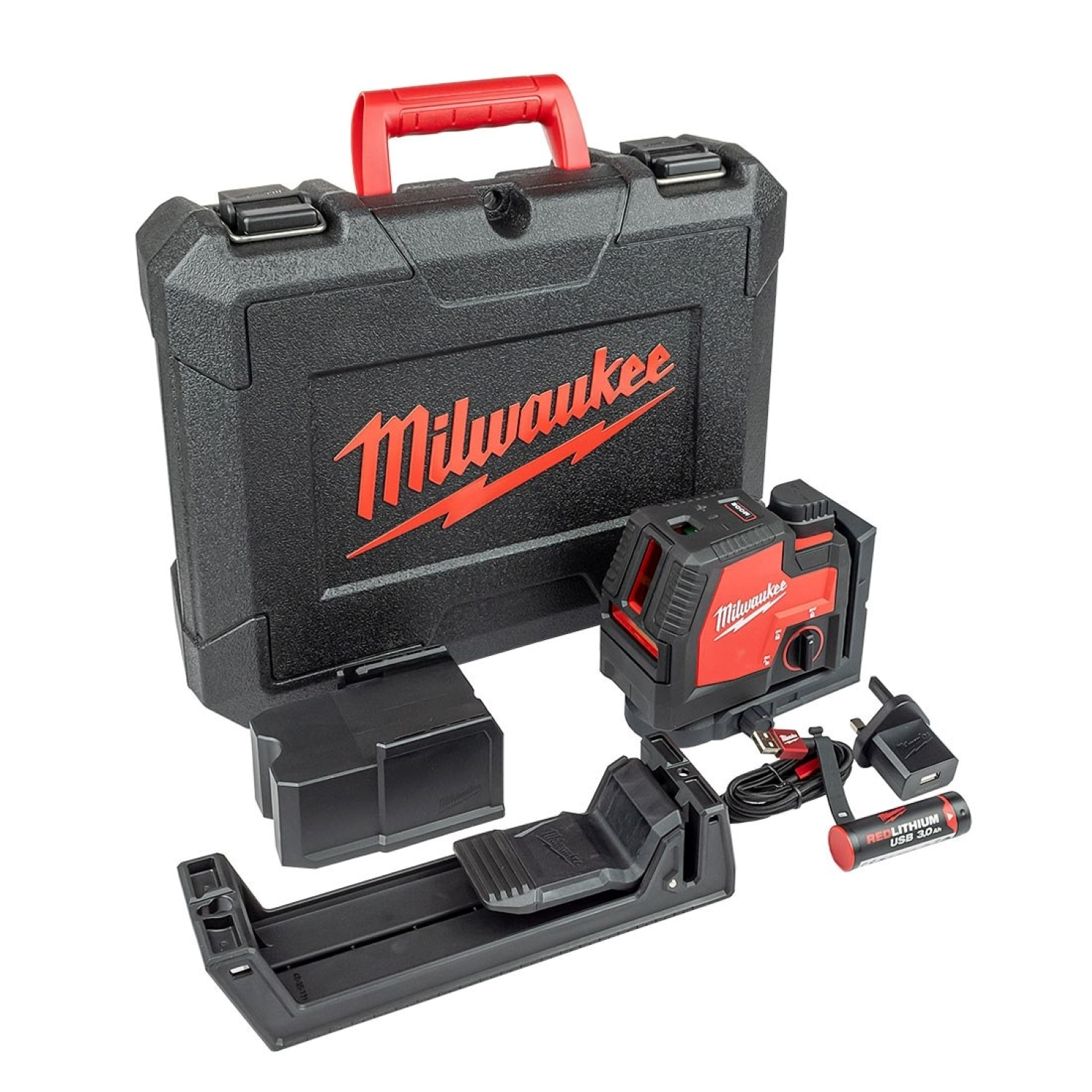 Milwaukee L4 CLLP-301C - Set laser 2 lignes Li-Ion 4V (1x batterie 3.0Ah) dans coffret - 30m - vert-image