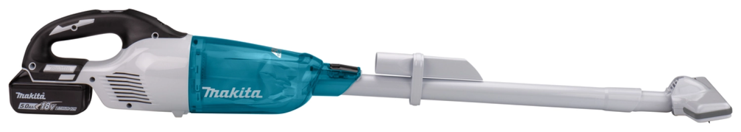 Makita DCL281RTWX - Aspirateur balai sans-fil - 18V Li-ion - kit (1x 5,0h) - 1500L / min - Brushless - blanc-image