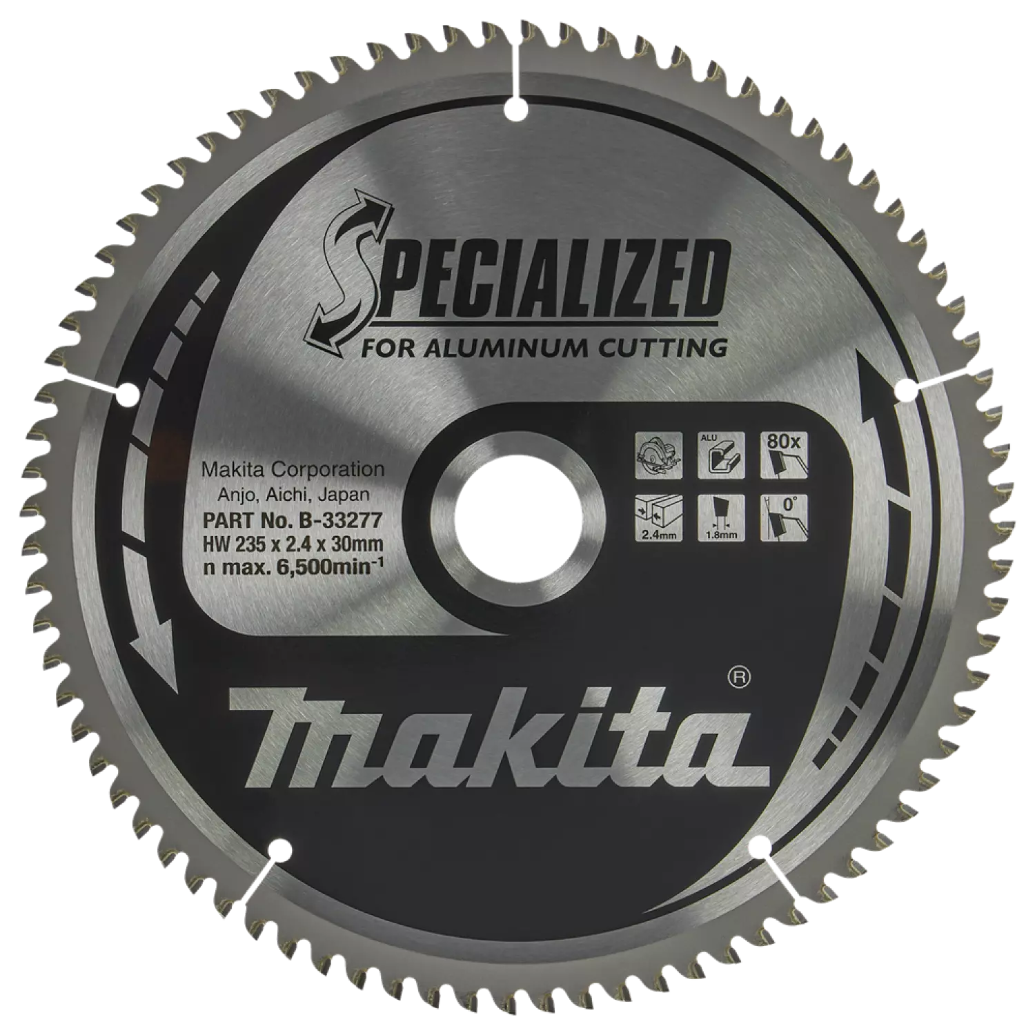 Makita B-33277 Lame de scie circulaire Aluminium - 235x30x2,4 80T-image