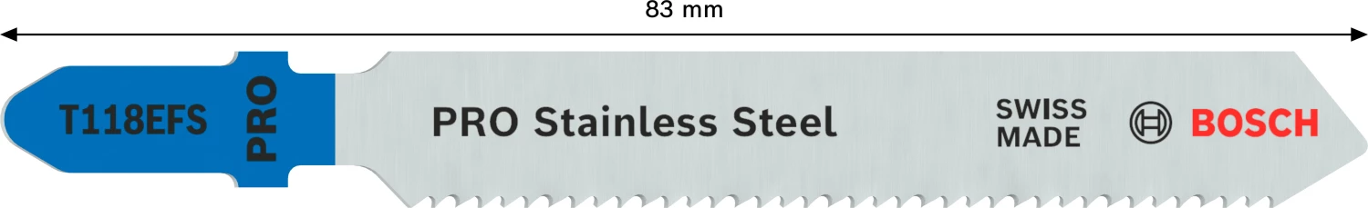 Bosch PRO T118EFS Stainless Steel decoupeerzaagblad - 83mm - RVS (5st)-image