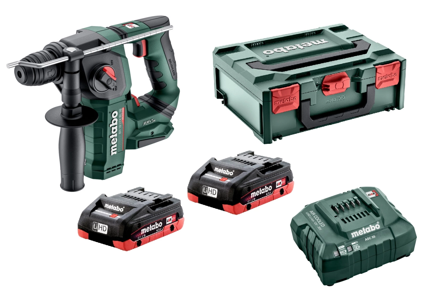 Metabo BH 18 LTX BL 16 18V Li-ion accu SDS-plus boorhamer set (2x 4.0Ah accu) in MetaBox - 1.3J-image