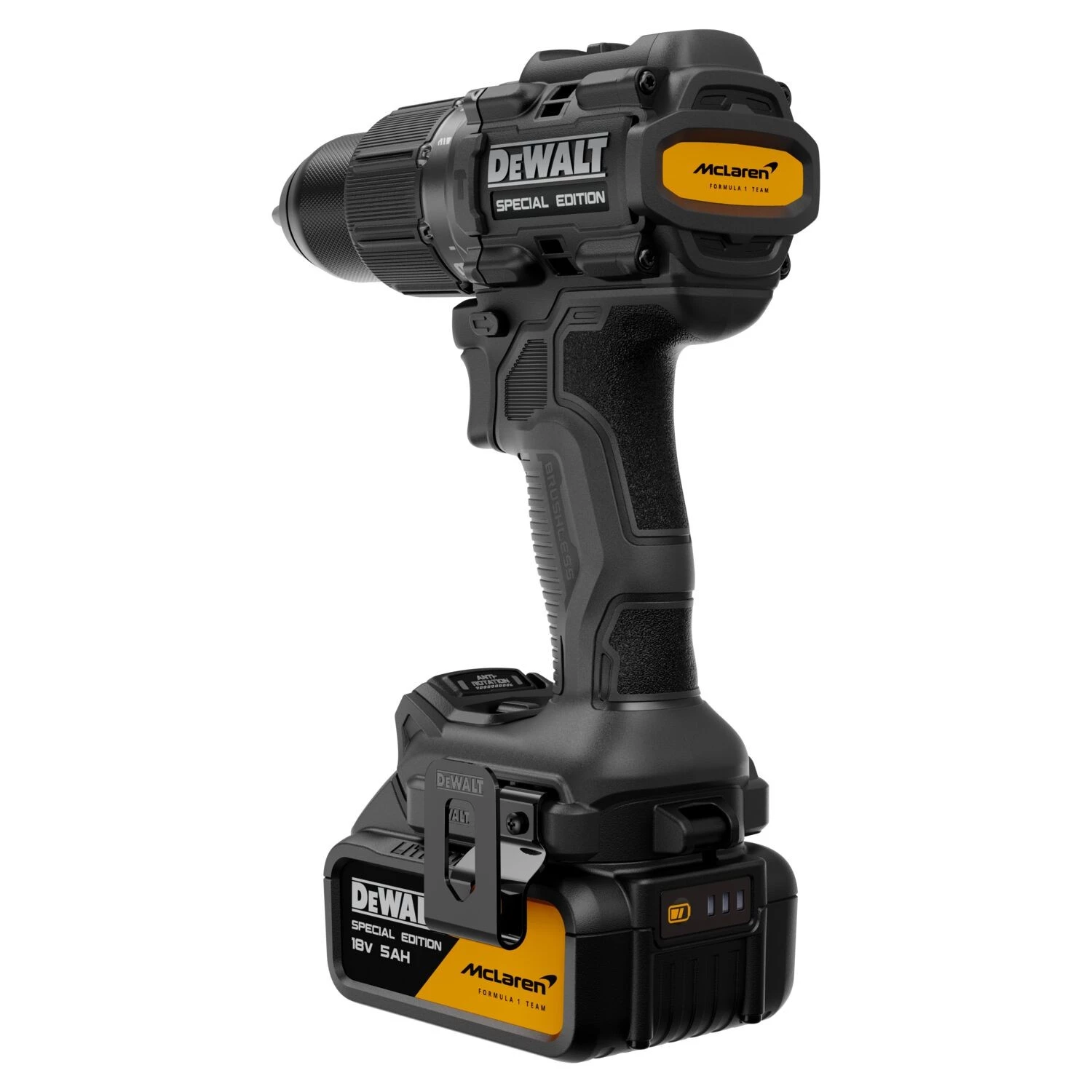 DeWALT X MCLAREN DCD86MP2T-QW Kit perceuse-visseuse sans fil 18 V XR (2 batteries 5,0 Ah + chargeur)