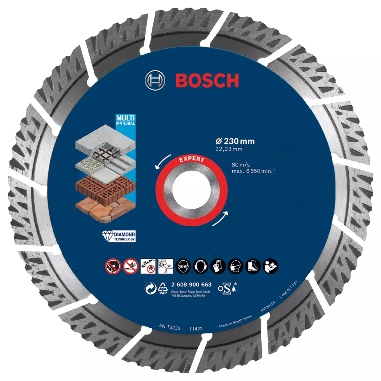 Bosch 2608900663 EXPERT Diamantdoorslijpschijf - Multi materiaal - 230x22,23x2,4x15mm-image