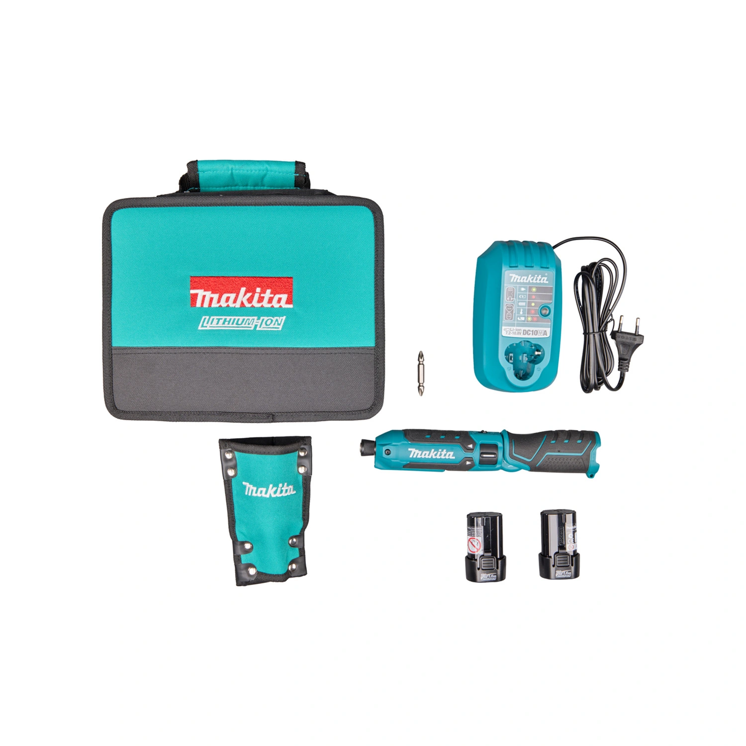 Makita TD023DSX1 Kit de visseuse à percussion sans fil 7,2 V (2 batteries de 1,5 Ah) dans un sac