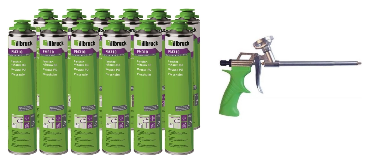 Illbruck Set de mousse PU avec pistolet - 12 pièces-image