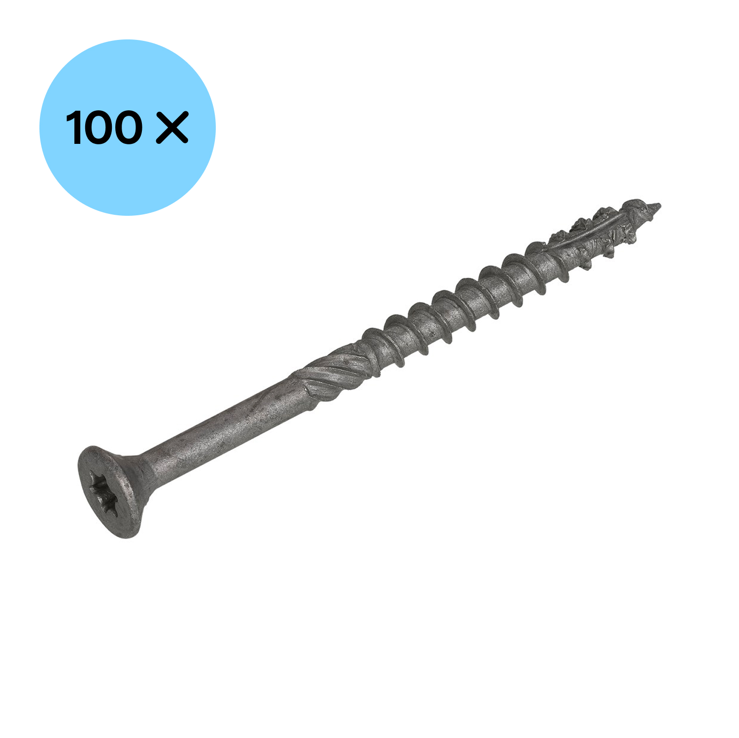 DynaPlus 0281.08.51001 Vis de construction - Tête plate - Sous-filetage - Extérieur - TX30 - 6.0 x 140/70mm (100pcs)-image