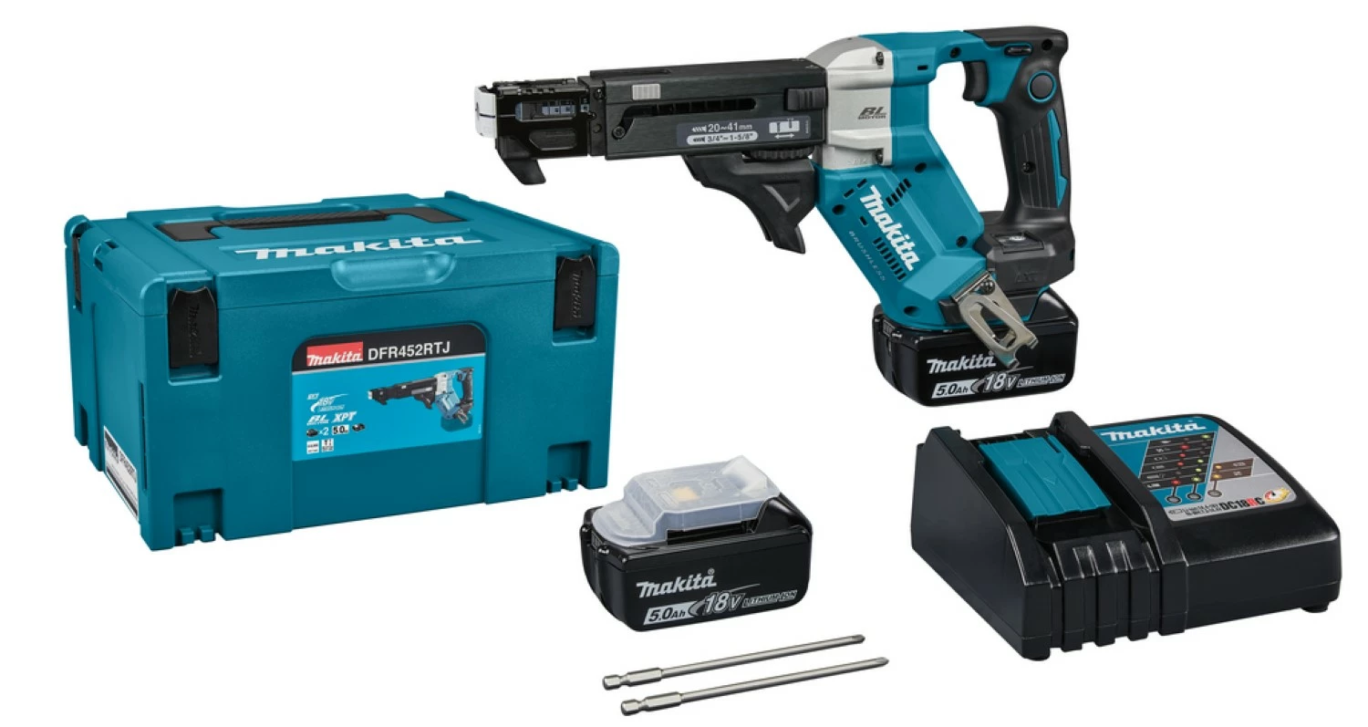 Makita DFR452RTJ 18V Li-Ion accu schroefautomaat set (2x 5,0Ah) in Mbox - 20-41mm-image