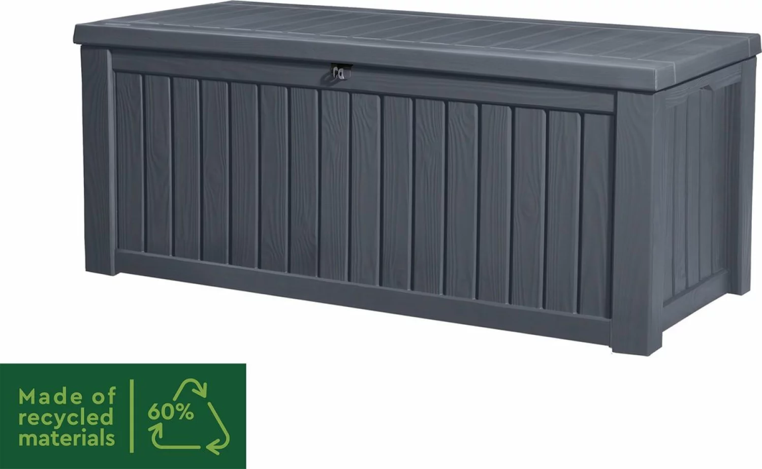 Keter 247606 Rockwood - Coffre de rangement - graphite - 570 L - 155x72,4x64,4cm-image